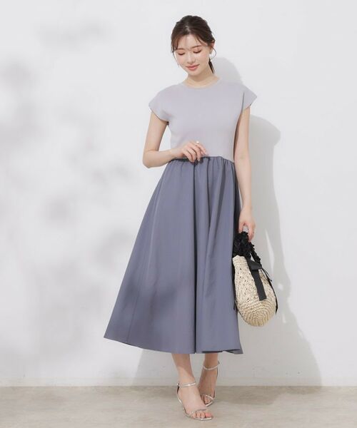 Couture Brooch / クチュールブローチ ロング・マキシ丈ワンピース | 【接触冷感・楽ちん・一枚でキマる】ドッキングニットワンピース | 詳細24