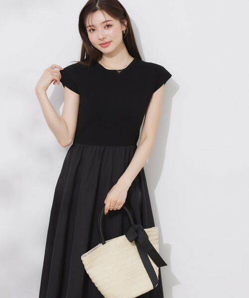 Couture Brooch / クチュールブローチ ロング・マキシ丈ワンピース | 【接触冷感・楽ちん・一枚でキマる】ドッキングニットワンピース | 詳細4