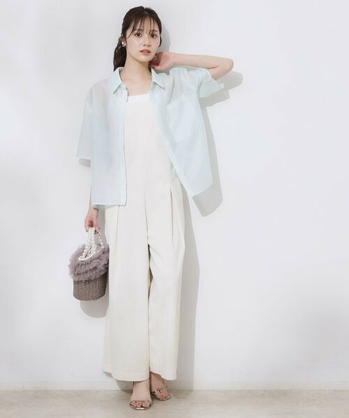 Couture Brooch / クチュールブローチ サロペット・オールインワン | 麻混リボンキャミサロペット(アイボリー(004))