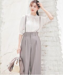 Couture Brooch / クチュールブローチ パンツ | 【美脚効果・通勤】リネンライク サス付きパンツ