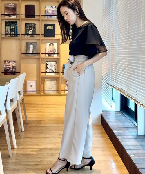 Couture Brooch / クチュールブローチ パンツ | 【美脚効果・通勤】リネンライク サス付きパンツ | 詳細10