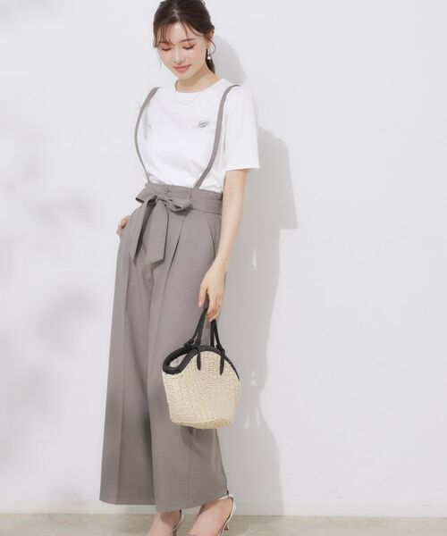 Couture Brooch / クチュールブローチ パンツ | 【美脚効果・通勤】リネンライク サス付きパンツ | 詳細14