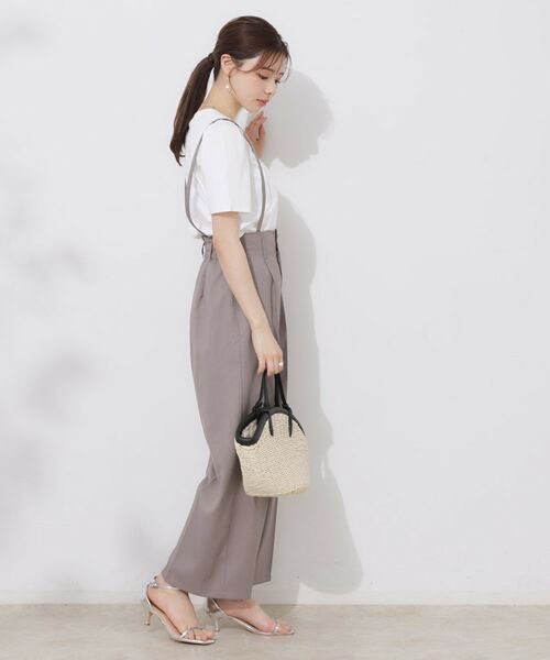 Couture Brooch / クチュールブローチ パンツ | 【美脚効果・通勤】リネンライク サス付きパンツ | 詳細16