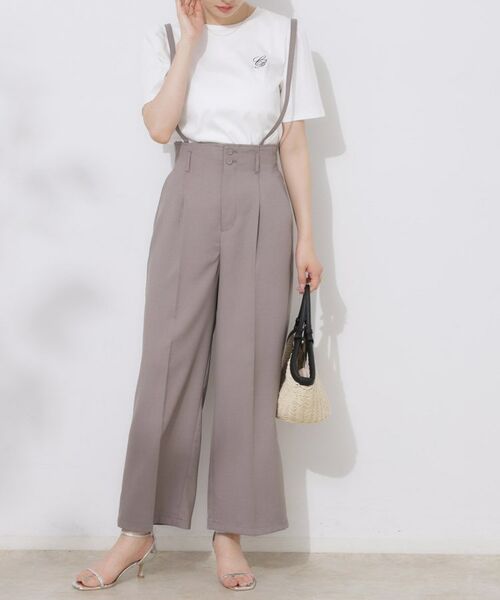 Couture Brooch / クチュールブローチ パンツ | 【美脚効果・通勤】リネンライク サス付きパンツ | 詳細18