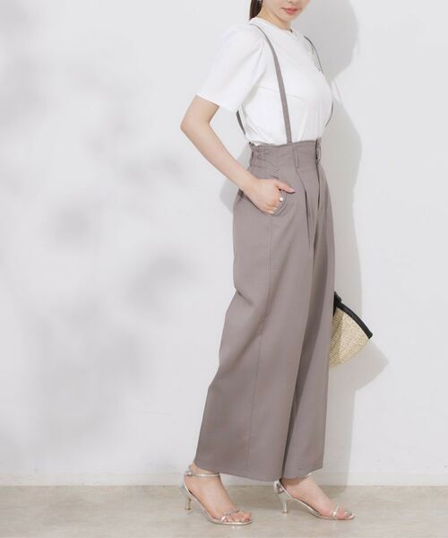 Couture Brooch / クチュールブローチ パンツ | 【美脚効果・通勤】リネンライク サス付きパンツ | 詳細19