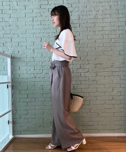 Couture Brooch / クチュールブローチ パンツ | 【美脚効果・通勤】リネンライク サス付きパンツ | 詳細25