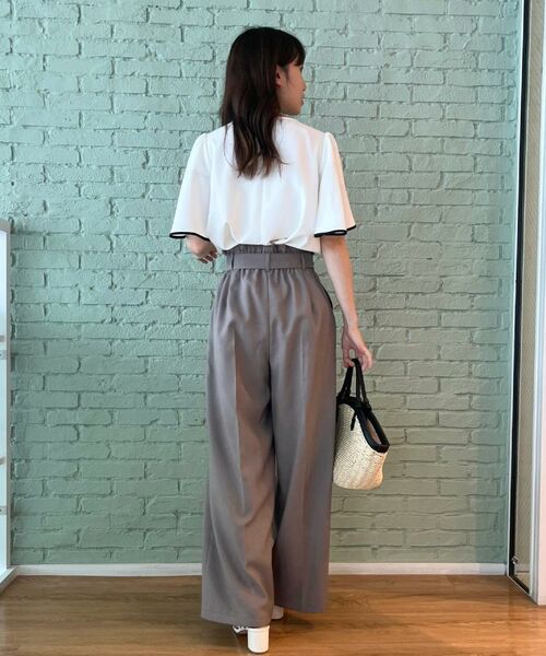 Couture Brooch / クチュールブローチ パンツ | 【美脚効果・通勤】リネンライク サス付きパンツ | 詳細26
