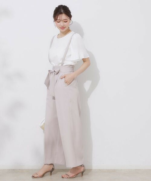 Couture Brooch / クチュールブローチ パンツ | 【美脚効果・通勤】リネンライク サス付きパンツ | 詳細3