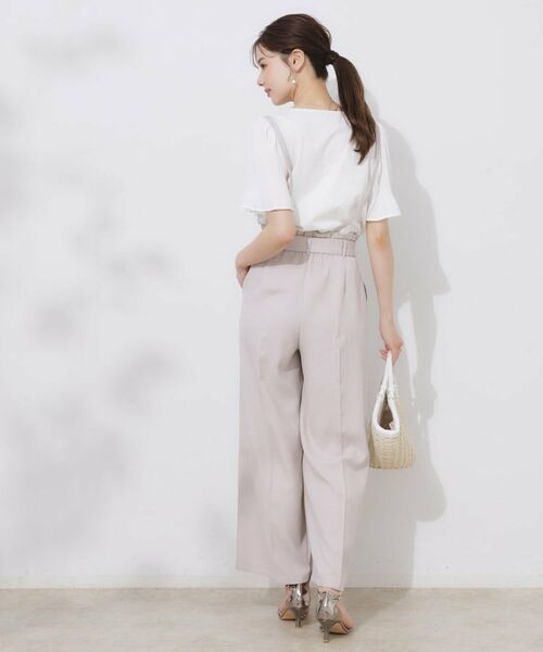 Couture Brooch / クチュールブローチ パンツ | 【美脚効果・通勤】リネンライク サス付きパンツ | 詳細4
