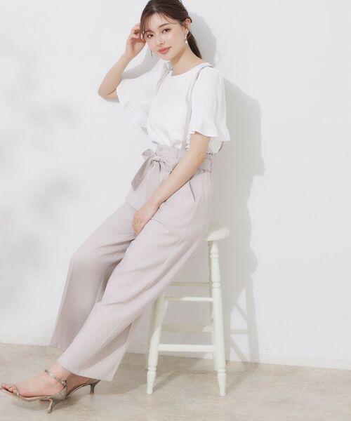 Couture Brooch / クチュールブローチ パンツ | 【美脚効果・通勤】リネンライク サス付きパンツ | 詳細5