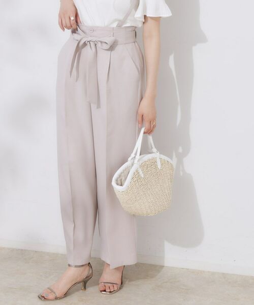 Couture Brooch / クチュールブローチ パンツ | 【美脚効果・通勤】リネンライク サス付きパンツ | 詳細6