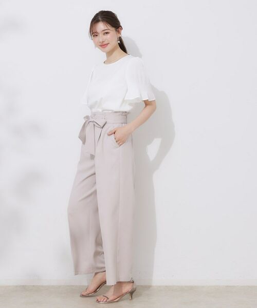 Couture Brooch / クチュールブローチ パンツ | 【美脚効果・通勤】リネンライク サス付きパンツ | 詳細8