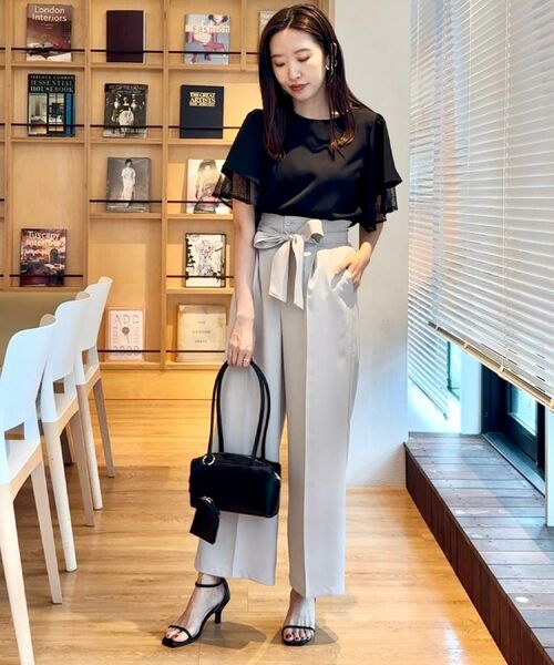 Couture Brooch / クチュールブローチ パンツ | 【美脚効果・通勤】リネンライク サス付きパンツ | 詳細9