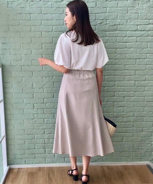 Couture Brooch / クチュールブローチ ミニ丈・ひざ丈ワンピース | 【2WAY・通勤・きれいめ】リネンライク サス付きスカート | 詳細12