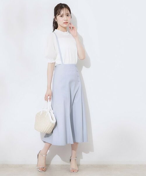 Couture Brooch / クチュールブローチ ミニ丈・ひざ丈ワンピース | 【2WAY・通勤・きれいめ】リネンライク サス付きスカート | 詳細24