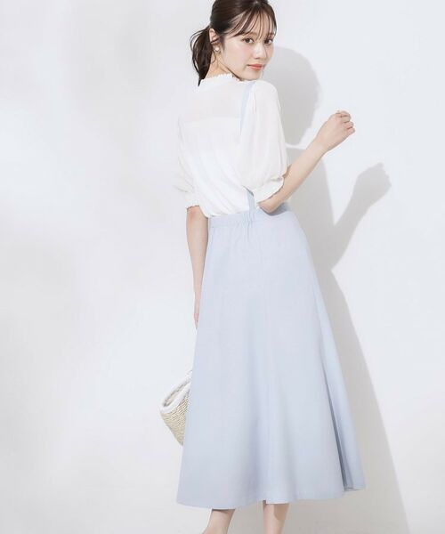Couture Brooch / クチュールブローチ ミニ丈・ひざ丈ワンピース | 【2WAY・通勤・きれいめ】リネンライク サス付きスカート | 詳細27