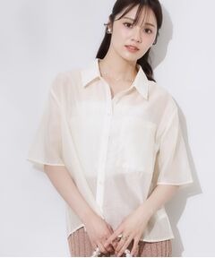 Couture Brooch / クチュールブローチ シャツ・ブラウス | 半袖シアーシャツ