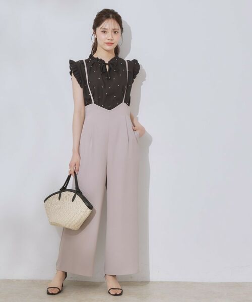 Couture Brooch / クチュールブローチ シャツ・ブラウス | 【マシンウォッシャブル】ドット刺繍リボンデザインブラウス | 詳細1