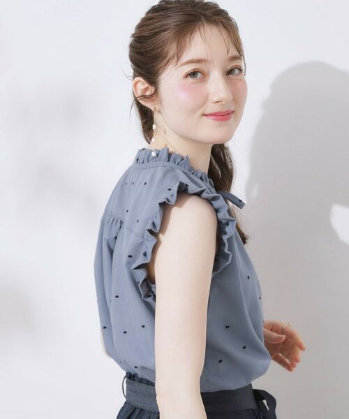 Couture Brooch / クチュールブローチ シャツ・ブラウス | 【マシンウォッシャブル】ドット刺繍リボンデザインブラウス | 詳細19