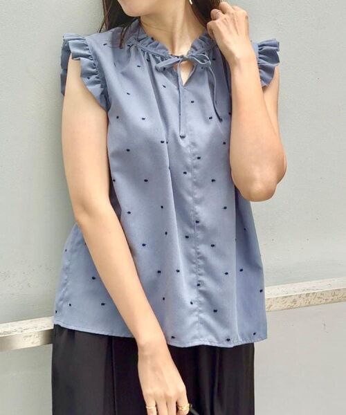 Couture Brooch / クチュールブローチ シャツ・ブラウス | 【マシンウォッシャブル】ドット刺繍リボンデザインブラウス | 詳細23