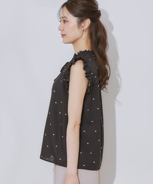 Couture Brooch / クチュールブローチ シャツ・ブラウス | 【マシンウォッシャブル】ドット刺繍リボンデザインブラウス | 詳細27