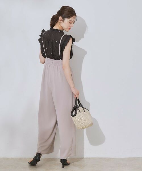 Couture Brooch / クチュールブローチ シャツ・ブラウス | 【マシンウォッシャブル】ドット刺繍リボンデザインブラウス | 詳細3