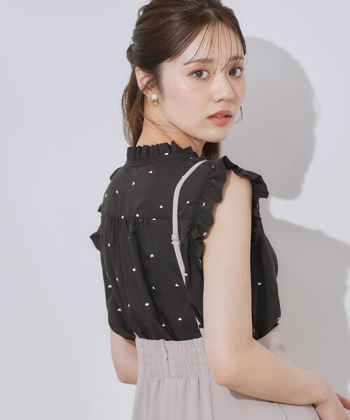 Couture Brooch / クチュールブローチ シャツ・ブラウス | 【マシンウォッシャブル】ドット刺繍リボンデザインブラウス | 詳細6