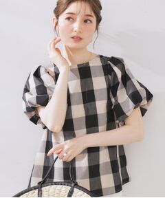 Couture Brooch / クチュールブローチ シャツ・ブラウス | 【マシンウォッシャブル・二の腕カバー】ブロックチェックブラウス