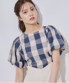 Couture Brooch / クチュールブローチ シャツ・ブラウス | 【マシンウォッシャブル・二の腕カバー】ブロックチェックブラウス