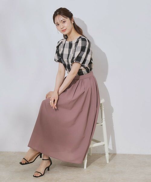 Couture Brooch / クチュールブローチ シャツ・ブラウス | 【マシンウォッシャブル・二の腕カバー】ブロックチェックブラウス | 詳細1