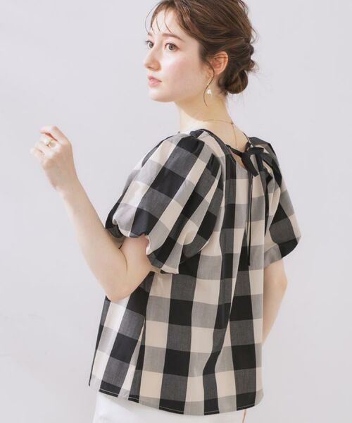 Couture Brooch / クチュールブローチ シャツ・ブラウス | 【マシンウォッシャブル・二の腕カバー】ブロックチェックブラウス | 詳細10