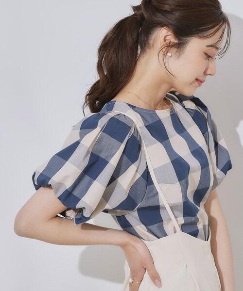 Couture Brooch / クチュールブローチ シャツ・ブラウス | 【マシンウォッシャブル・二の腕カバー】ブロックチェックブラウス | 詳細20