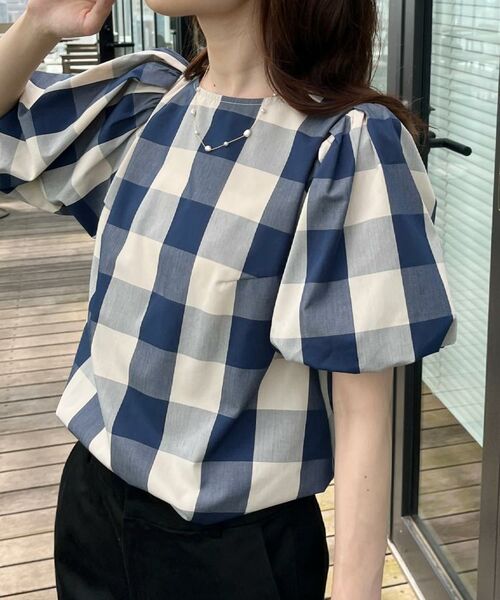 Couture Brooch / クチュールブローチ シャツ・ブラウス | 【マシンウォッシャブル・二の腕カバー】ブロックチェックブラウス | 詳細25