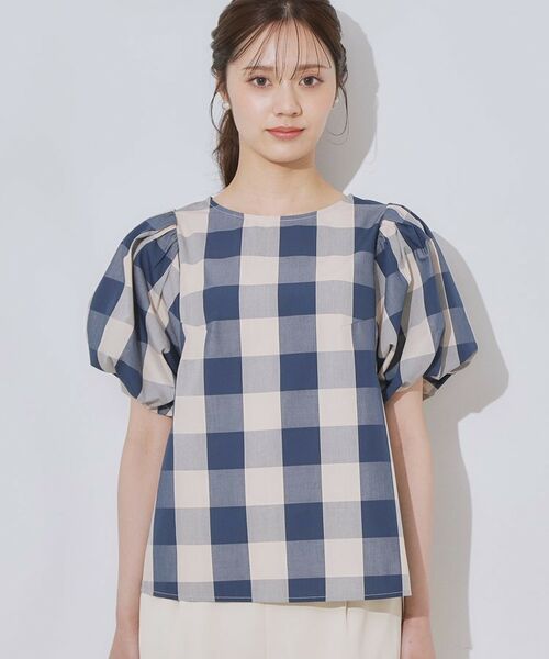 Couture Brooch / クチュールブローチ シャツ・ブラウス | 【マシンウォッシャブル・二の腕カバー】ブロックチェックブラウス | 詳細28