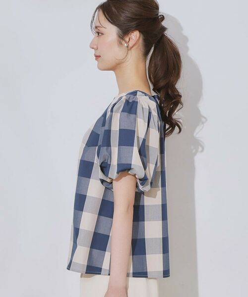 Couture Brooch / クチュールブローチ シャツ・ブラウス | 【マシンウォッシャブル・二の腕カバー】ブロックチェックブラウス | 詳細29