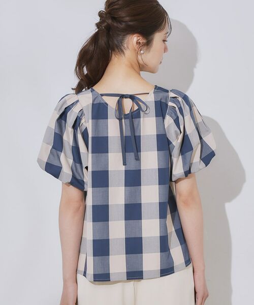 Couture Brooch / クチュールブローチ シャツ・ブラウス | 【マシンウォッシャブル・二の腕カバー】ブロックチェックブラウス | 詳細30