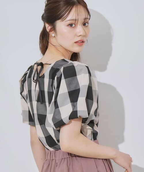 Couture Brooch / クチュールブローチ シャツ・ブラウス | 【マシンウォッシャブル・二の腕カバー】ブロックチェックブラウス | 詳細6