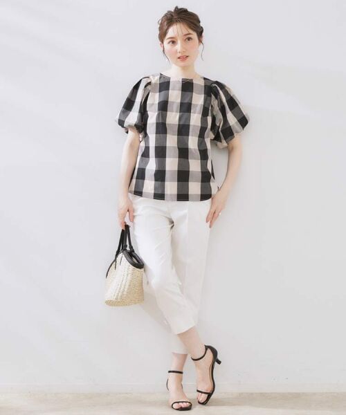 Couture Brooch / クチュールブローチ シャツ・ブラウス | 【マシンウォッシャブル・二の腕カバー】ブロックチェックブラウス | 詳細7