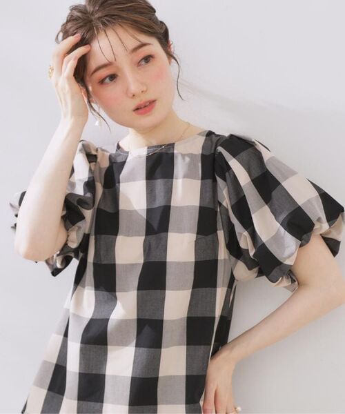 Couture Brooch / クチュールブローチ シャツ・ブラウス | 【マシンウォッシャブル・二の腕カバー】ブロックチェックブラウス | 詳細8