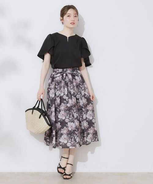 Couture Brooch / クチュールブローチ シャツ・ブラウス | 【洗える・通勤】Vネックパール調フレアブラウス | 詳細14