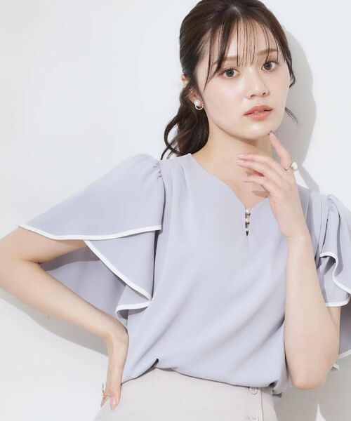 Couture Brooch / クチュールブローチ シャツ・ブラウス | 【洗える・通勤】Vネックパール調フレアブラウス | 詳細29