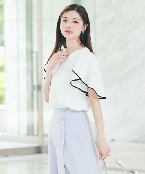 Couture Brooch / クチュールブローチ シャツ・ブラウス | 【洗える・通勤】Vネックパール調フレアブラウス | 詳細8