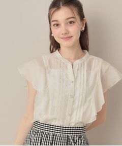 Couture Brooch / クチュールブローチ シャツ・ブラウス | 【洗える・オシャレな透け感】タックデザインフレア袖シアーブラウス