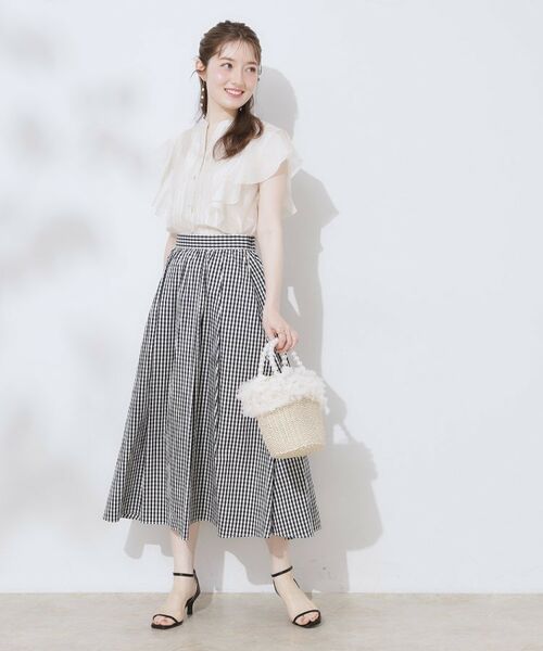 Couture Brooch / クチュールブローチ シャツ・ブラウス | 【洗える・オシャレな透け感】タックデザインフレア袖シアーブラウス | 詳細1