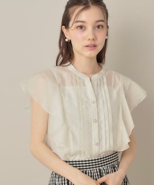 Couture Brooch / クチュールブローチ シャツ・ブラウス | 【洗える・オシャレな透け感】タックデザインフレア袖シアーブラウス | 詳細10