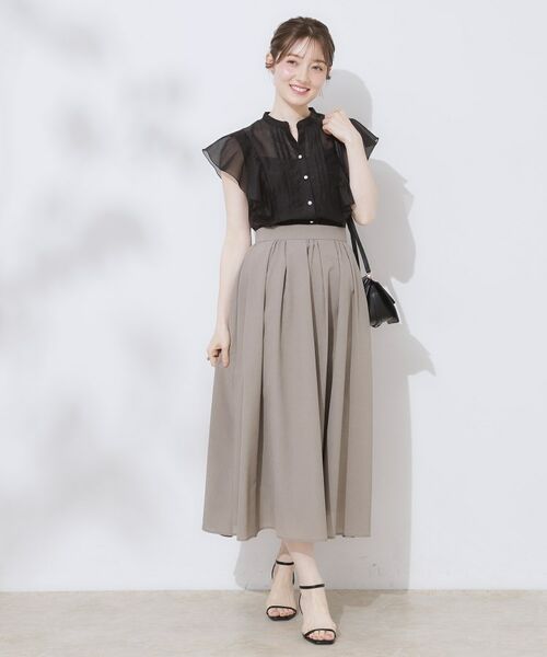 Couture Brooch / クチュールブローチ シャツ・ブラウス | 【洗える・オシャレな透け感】タックデザインフレア袖シアーブラウス | 詳細15