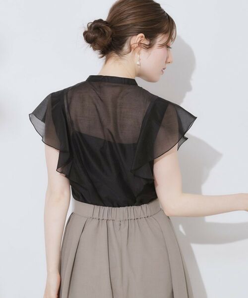 Couture Brooch / クチュールブローチ シャツ・ブラウス | 【洗える・オシャレな透け感】タックデザインフレア袖シアーブラウス | 詳細20