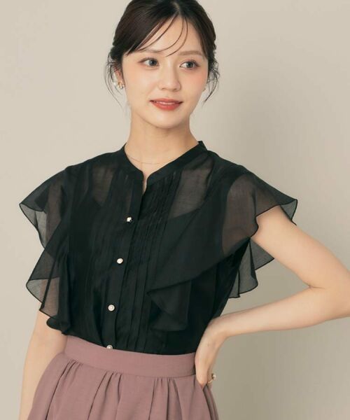 Couture Brooch / クチュールブローチ シャツ・ブラウス | 【洗える・オシャレな透け感】タックデザインフレア袖シアーブラウス | 詳細22