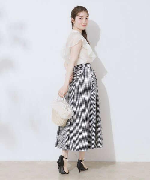 Couture Brooch / クチュールブローチ シャツ・ブラウス | 【洗える・オシャレな透け感】タックデザインフレア袖シアーブラウス | 詳細3