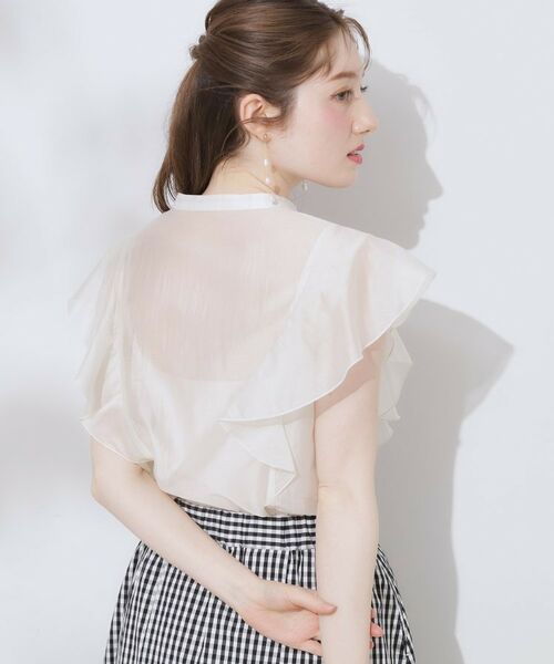 Couture Brooch / クチュールブローチ シャツ・ブラウス | 【洗える・オシャレな透け感】タックデザインフレア袖シアーブラウス | 詳細6